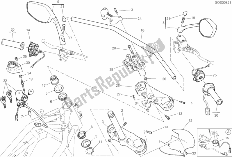 Wszystkie części do Kierownica Ducati Multistrada 950 SW 2018